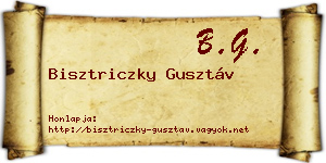 Bisztriczky Gusztáv névjegykártya