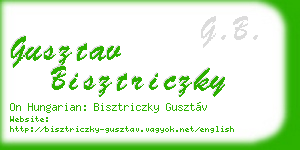 gusztav bisztriczky business card